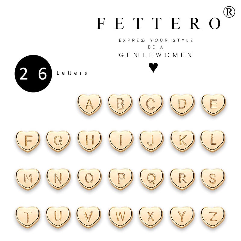 Fettero قلادة قلب بحرف صغير من فترّو - مصنوعة يدويًا من الذهب عيار 14 قيراط مطلي بالذهب، قلادة رقيقة مخصصة بحرف للنساء - Image 5